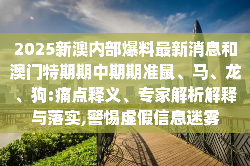 2025新澳內(nèi)部爆料最新消息和澳門特期期中期期準鼠、馬、龍、狗:痛點釋義、專家解析解釋與落實,警惕虛假信息迷霧