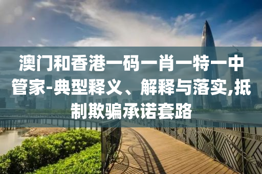 澳門和香港一碼一肖一特一中管家-典型釋義、解釋與落實,抵制欺騙承諾套路